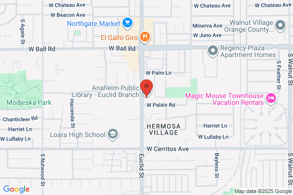 Anaheim City of, Community Services, Libraries, Branch Libraries, Euclid Library