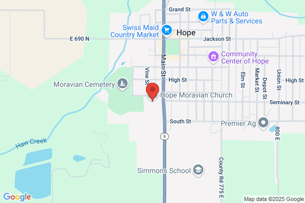 Moravian Church Hope Indiana the